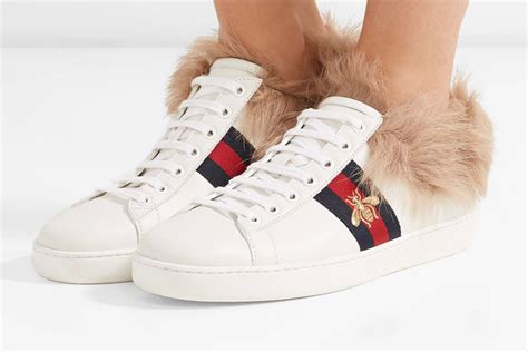 gucci half shoes with fur|gucci pearl sneakers.